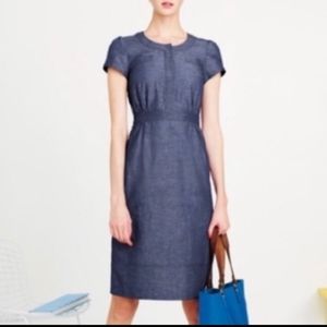 Boden Chambray denim scoop neck blue dress sz us 6